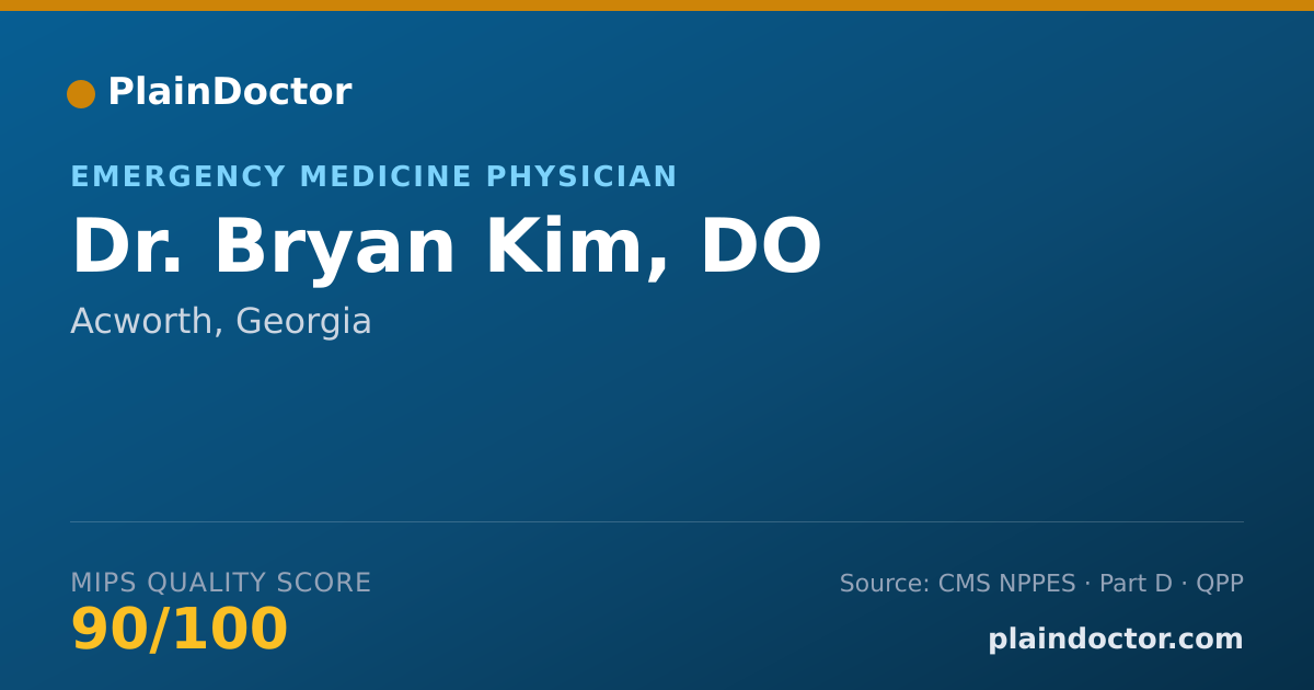 Shareable card for Bryan Kim, DO - Emergency Medicine Physician, Acworth, GA