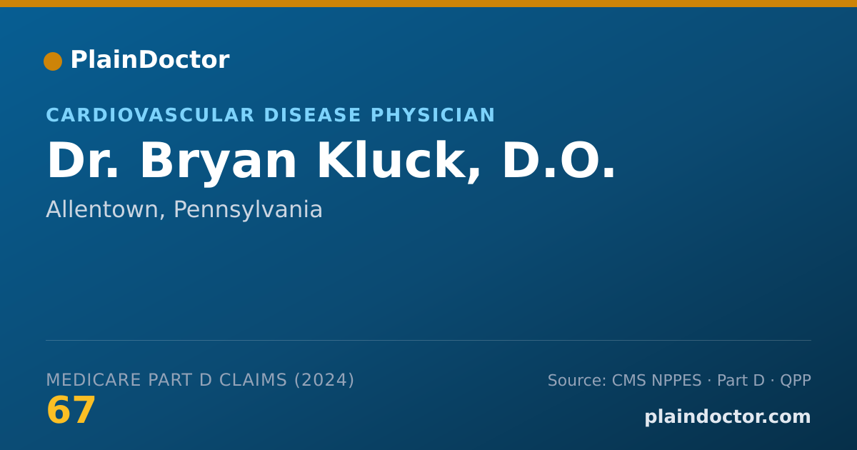 Shareable card for Bryan Kluck, D.O. - Cardiovascular Disease Physician, Allentown, PA