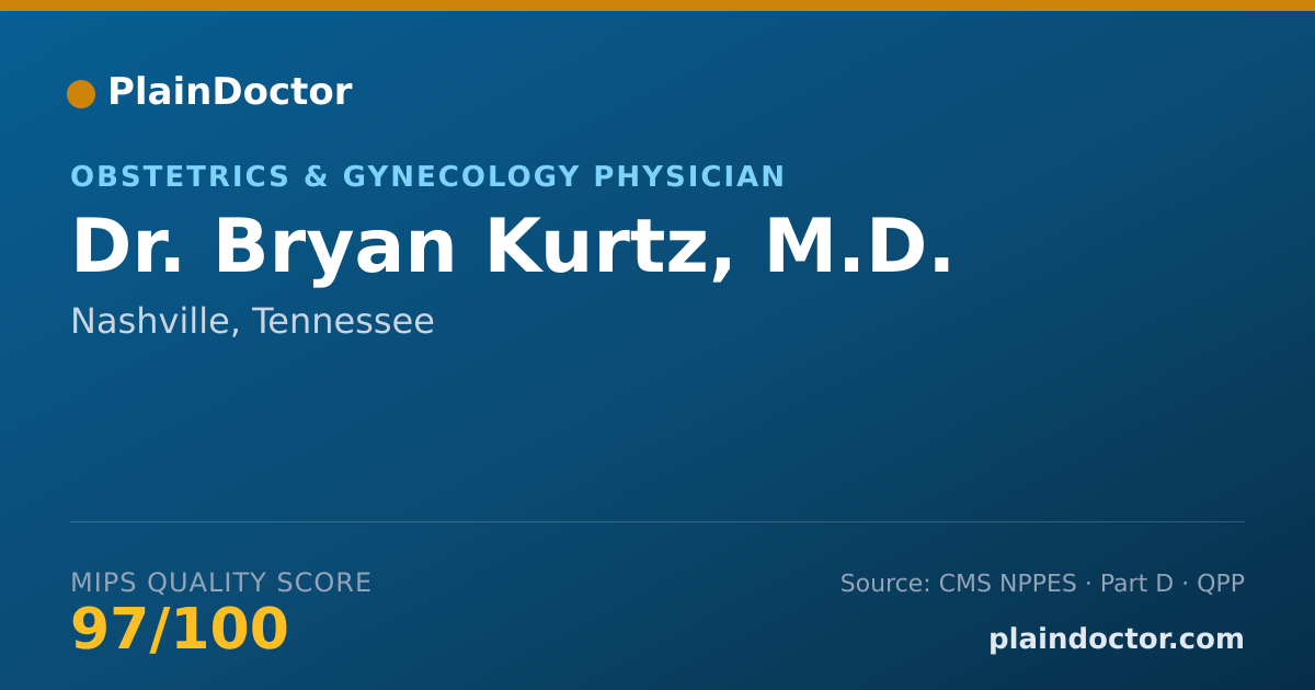 Shareable card for Bryan Kurtz, M.D. - Obstetrics & Gynecology Physician, Nashville, TN