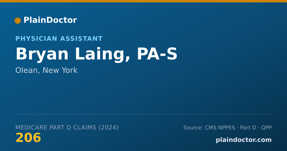 Shareable card for Bryan Laing, PA-S - Physician Assistant, Olean, NY