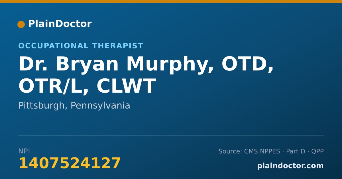 Shareable card for Bryan Murphy, OTD, OTR/L, CLWT - Occupational Therapist, Pittsburgh, PA
