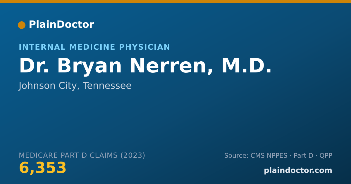 Shareable card for Bryan Nerren, M.D. - Internal Medicine Physician, Johnson City, TN