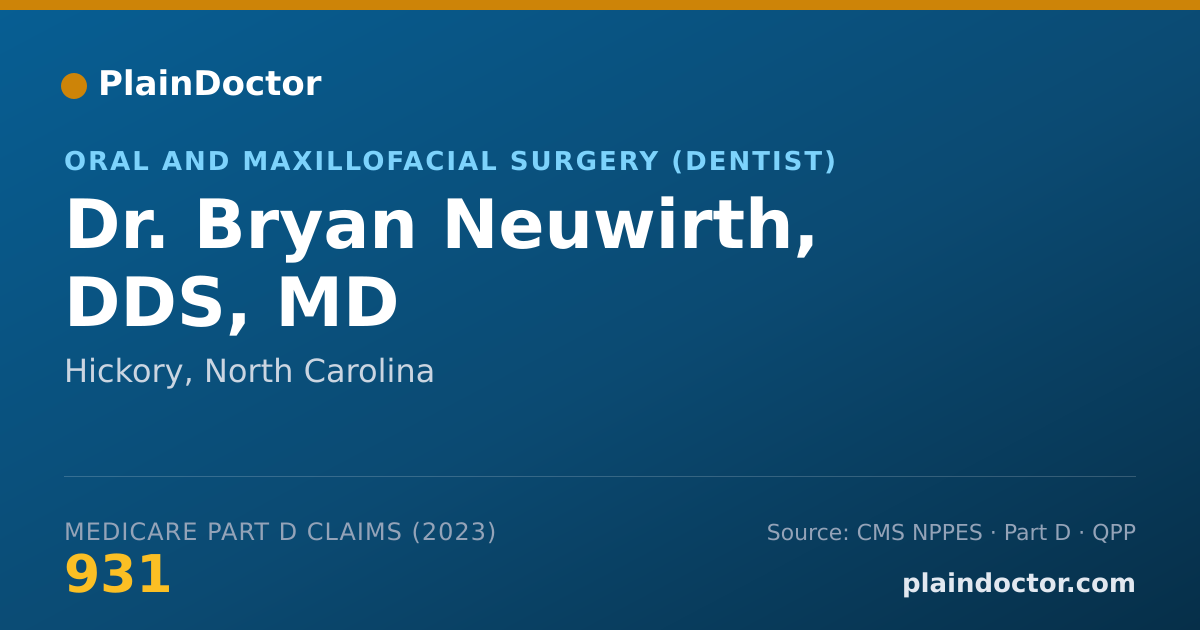 Shareable card for Bryan Neuwirth, DDS, MD - Oral and Maxillofacial Surgery (Dentist), Hickory, NC