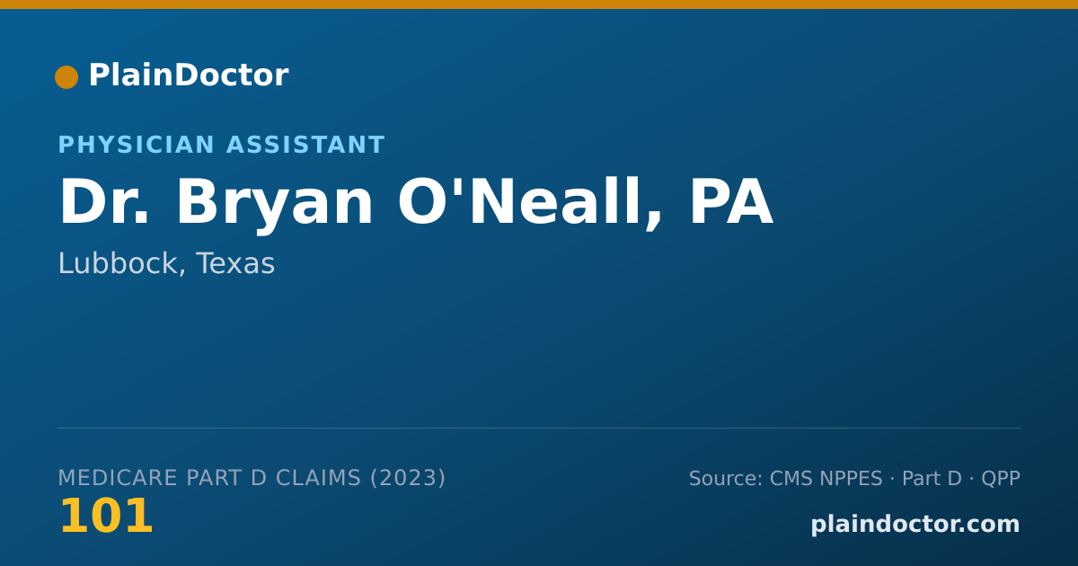 Shareable card for Bryan O'Neall, PA - Physician Assistant, Lubbock, TX