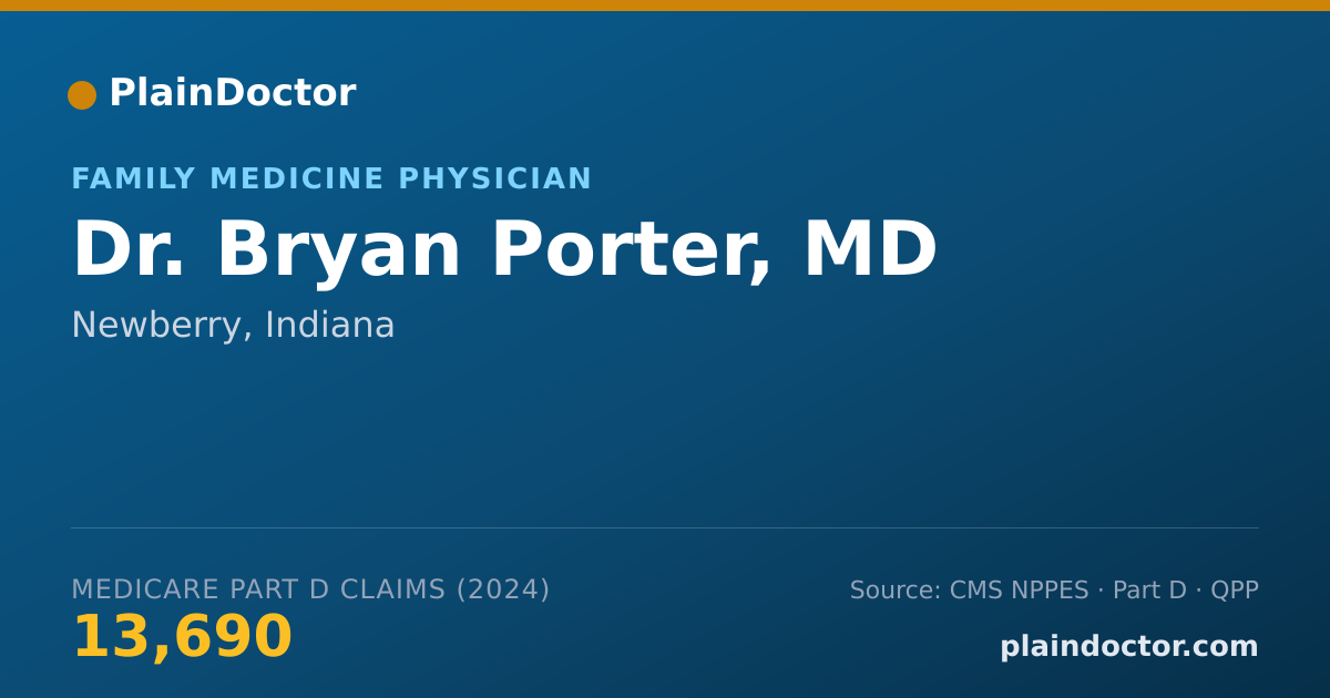 Shareable card for Bryan Porter, MD - Family Medicine Physician, Newberry, IN