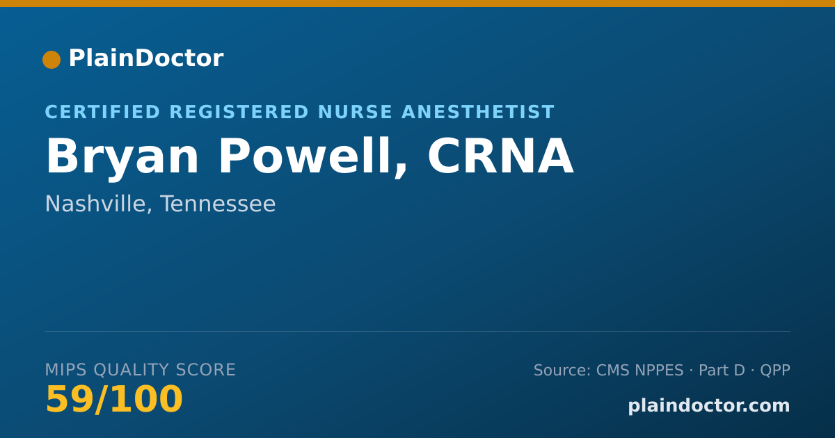 Shareable card for Bryan Powell, CRNA - Certified Registered Nurse Anesthetist, Nashville, TN