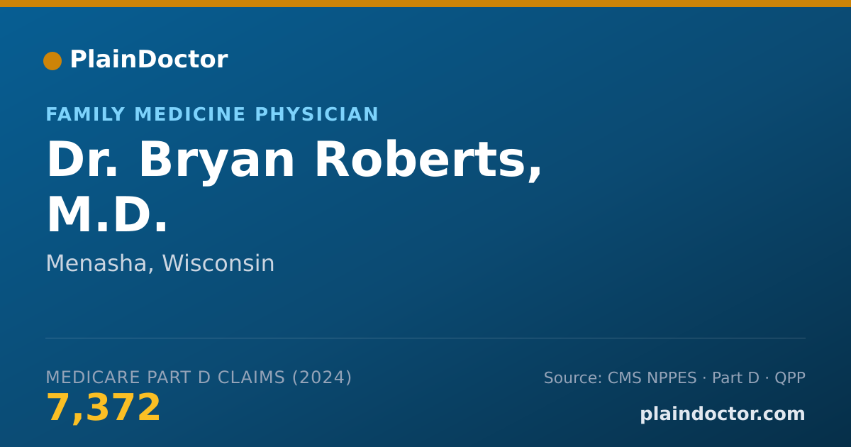 Shareable card for Bryan Roberts, M.D. - Family Medicine Physician, Menasha, WI