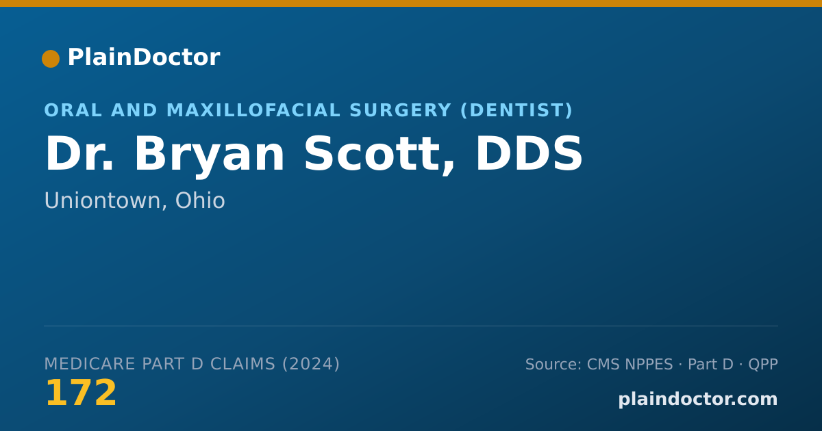 Shareable card for Bryan Scott, DDS - Oral and Maxillofacial Surgery (Dentist), Uniontown, OH
