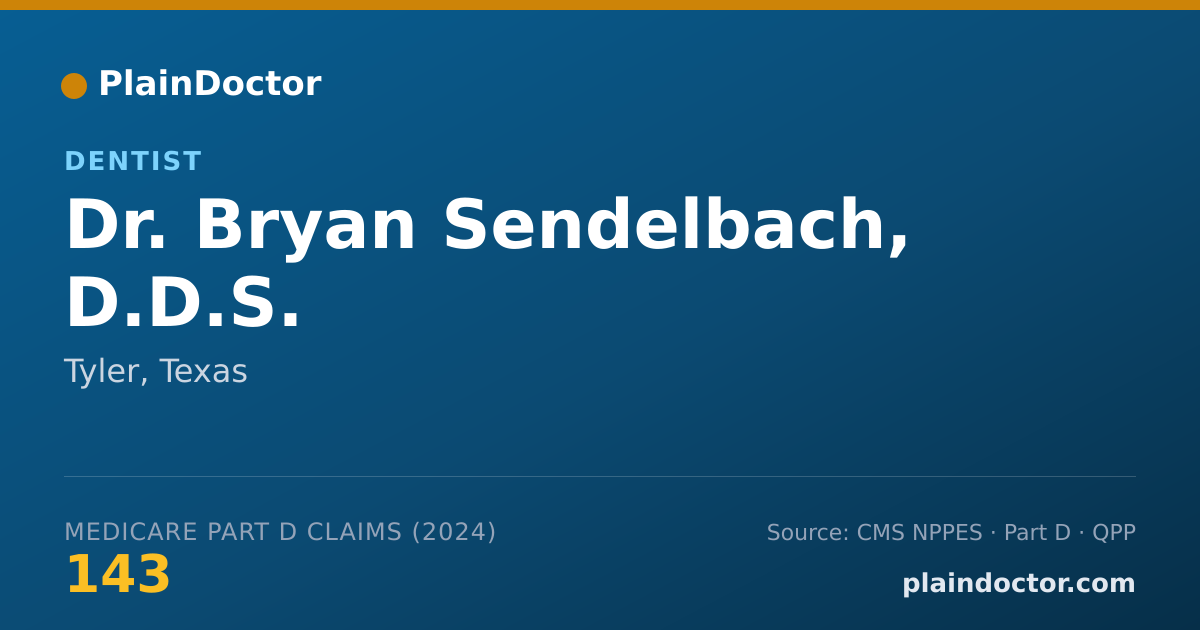 Shareable card for Bryan Sendelbach, D.D.S. - Dentist, Tyler, TX