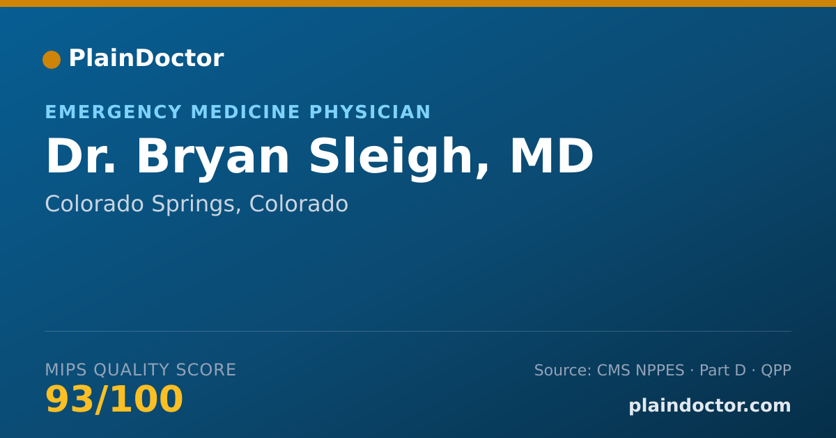 Shareable card for Bryan Sleigh, MD - Emergency Medicine Physician, Colorado Springs, CO