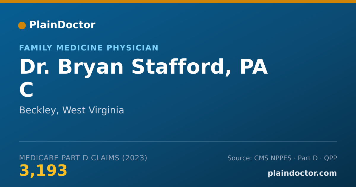 Shareable card for Bryan Stafford, PA C - Family Medicine Physician, Beckley, WV