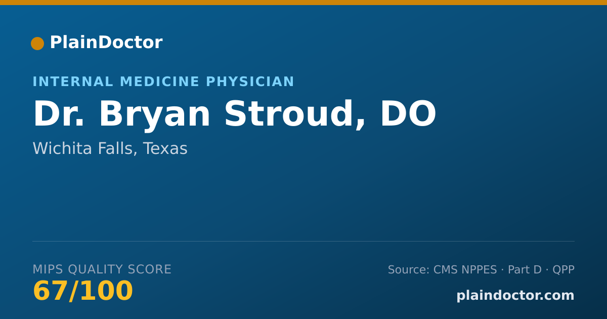Shareable card for Bryan Stroud, DO - Internal Medicine Physician, Wichita Falls, TX