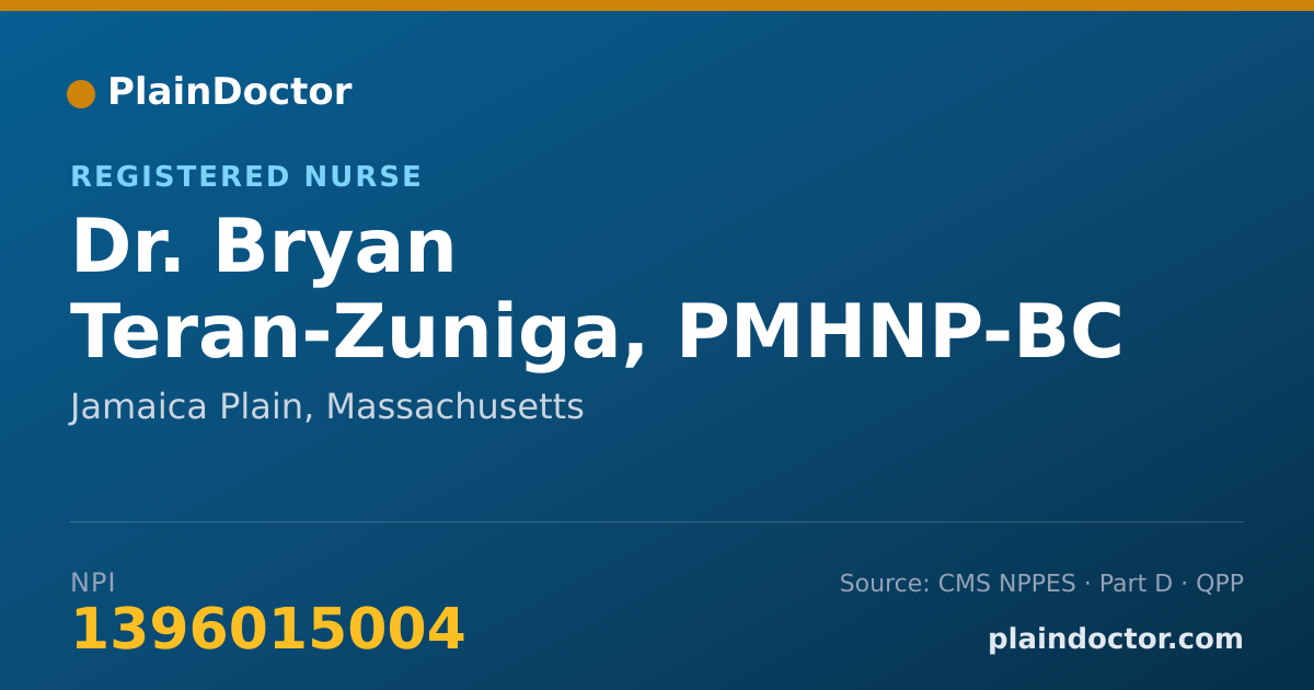 Shareable card for Bryan Teran-Zuniga, PMHNP-BC - Registered Nurse, Jamaica Plain, MA