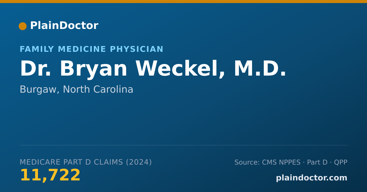 Shareable card for Bryan Weckel, M.D. - Family Medicine Physician, Burgaw, NC