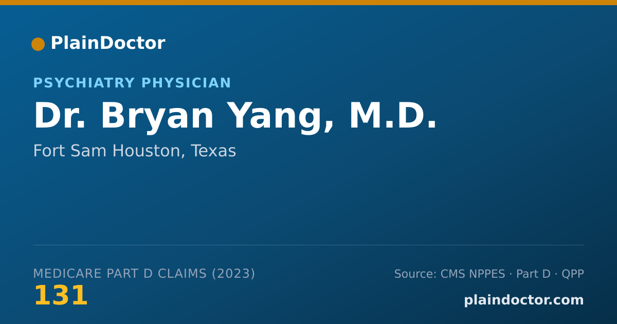 Shareable card for Bryan Yang, M.D. - Psychiatry Physician, Fort Sam Houston, TX