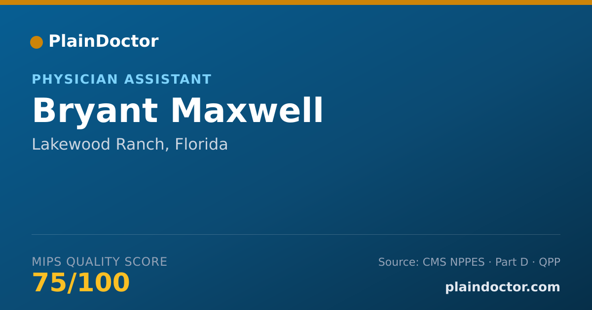 Shareable card for Bryant Maxwell - Physician Assistant, Lakewood Ranch, FL