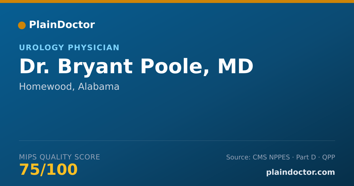 Shareable card for Bryant Poole, MD - Urology Physician, Homewood, AL