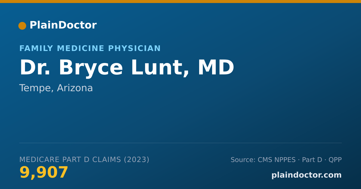 Shareable card for Bryce Lunt, MD - Family Medicine Physician, Tempe, AZ