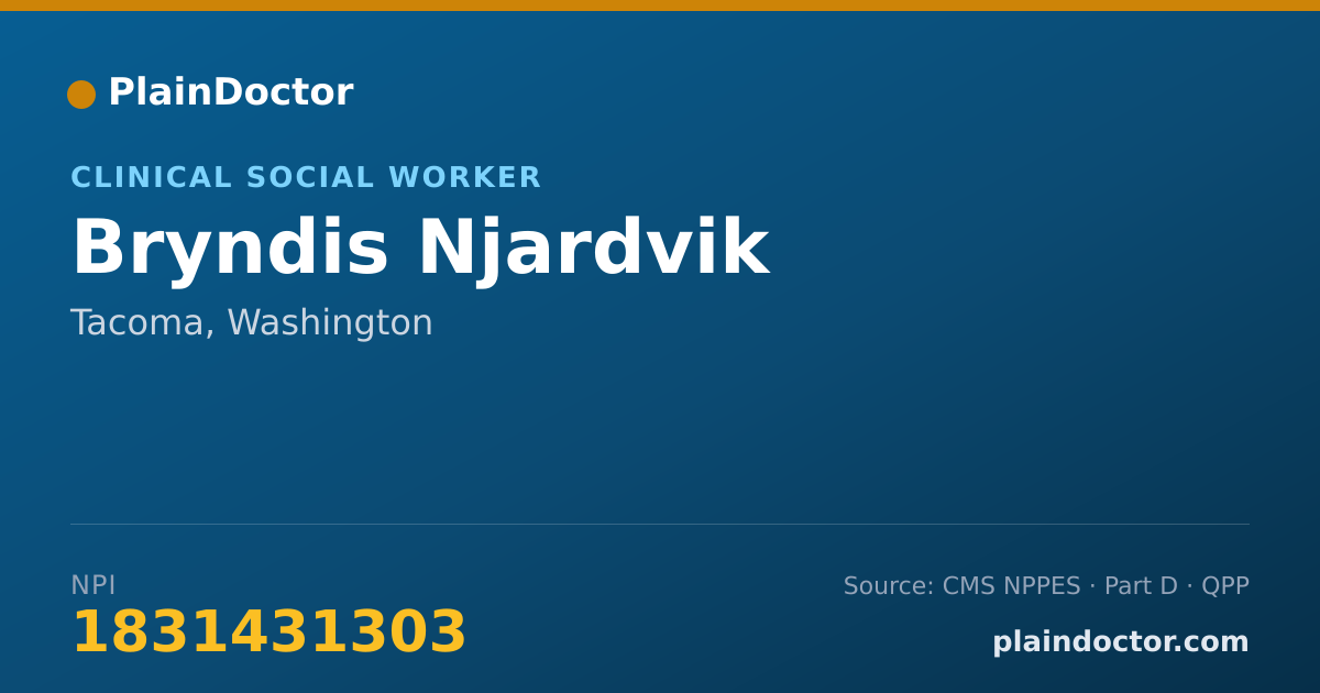 Shareable card for Bryndis Njardvik - Clinical Social Worker, Tacoma, WA