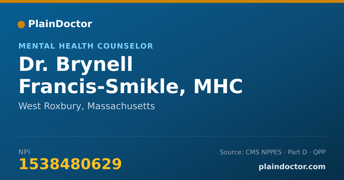 Shareable card for Brynell Francis-Smikle, MHC - Mental Health Counselor, West Roxbury, MA