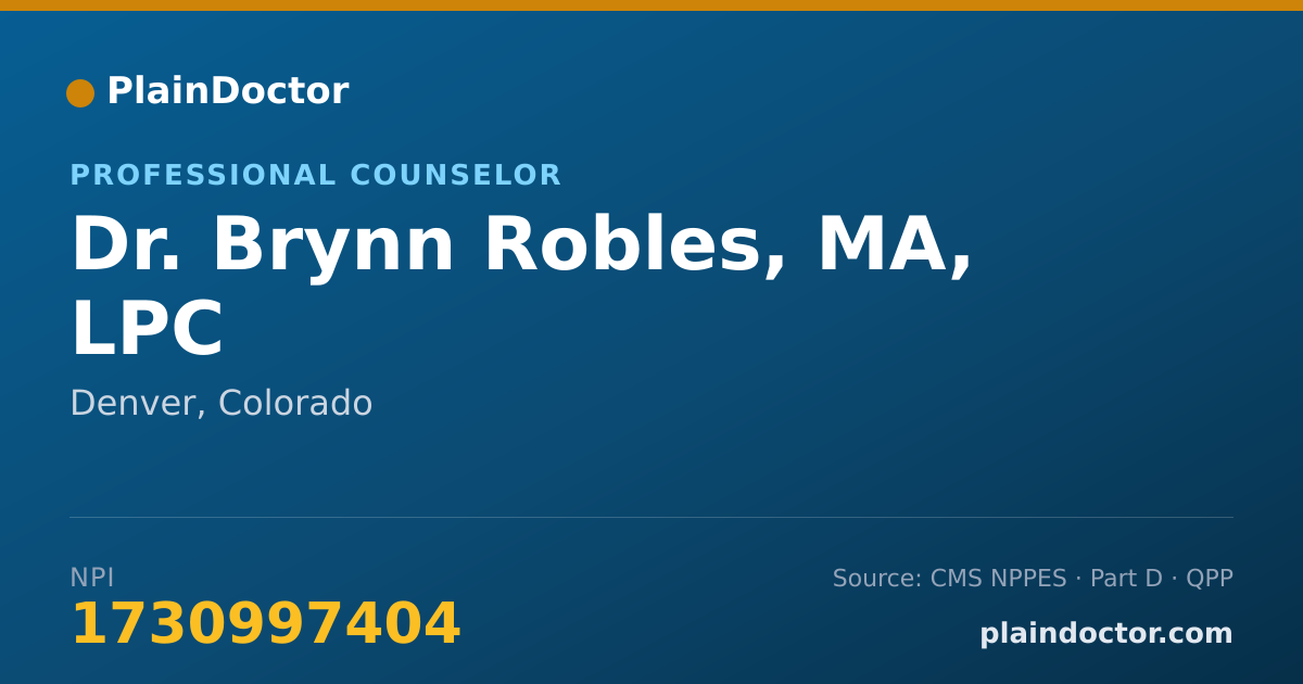 Shareable card for Brynn Robles, MA, LPC - Professional Counselor, Denver, CO