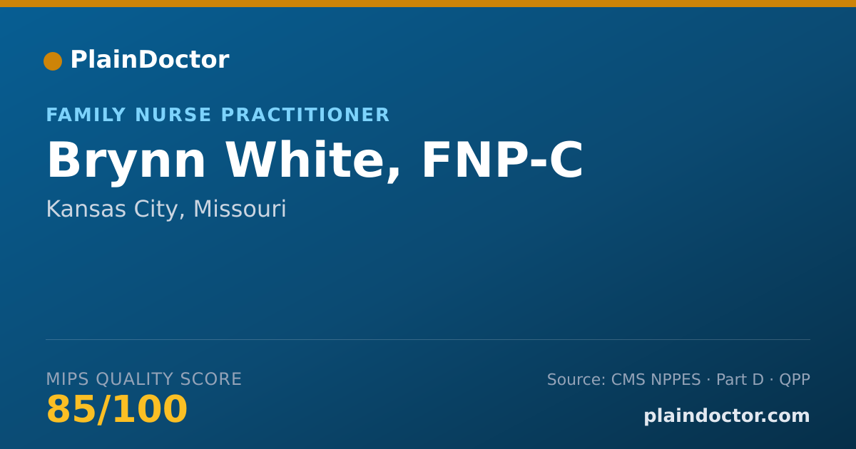 Shareable card for Brynn White, FNP-C - Family Nurse Practitioner, Kansas City, MO