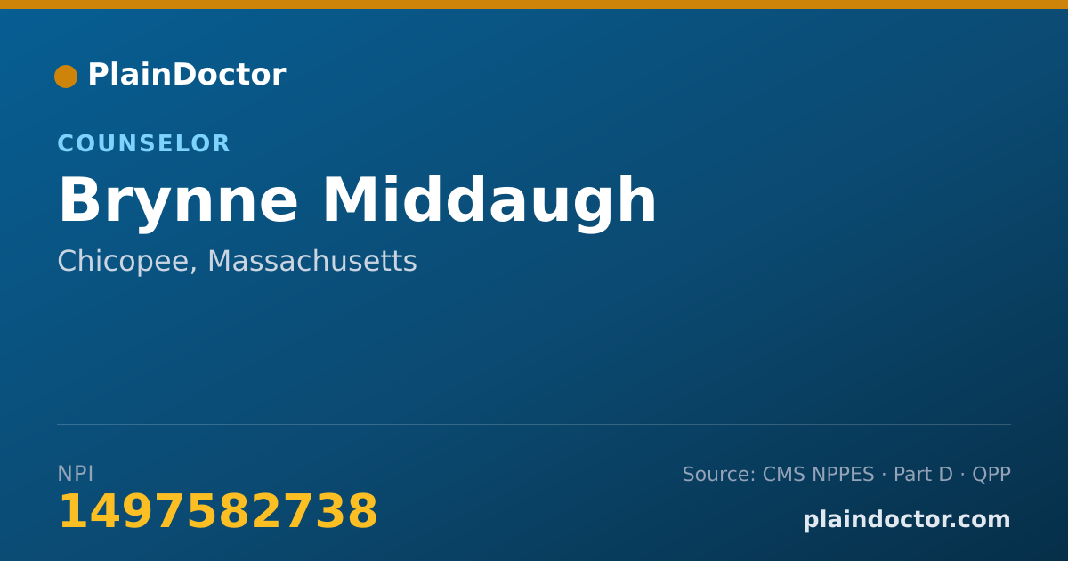 Shareable card for Brynne Middaugh - Counselor, Chicopee, MA