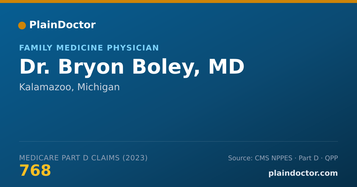 Shareable card for Bryon Boley, MD - Family Medicine Physician, Kalamazoo, MI