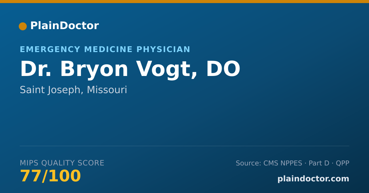 Shareable card for Bryon Vogt, DO - Emergency Medicine Physician, Saint Joseph, MO
