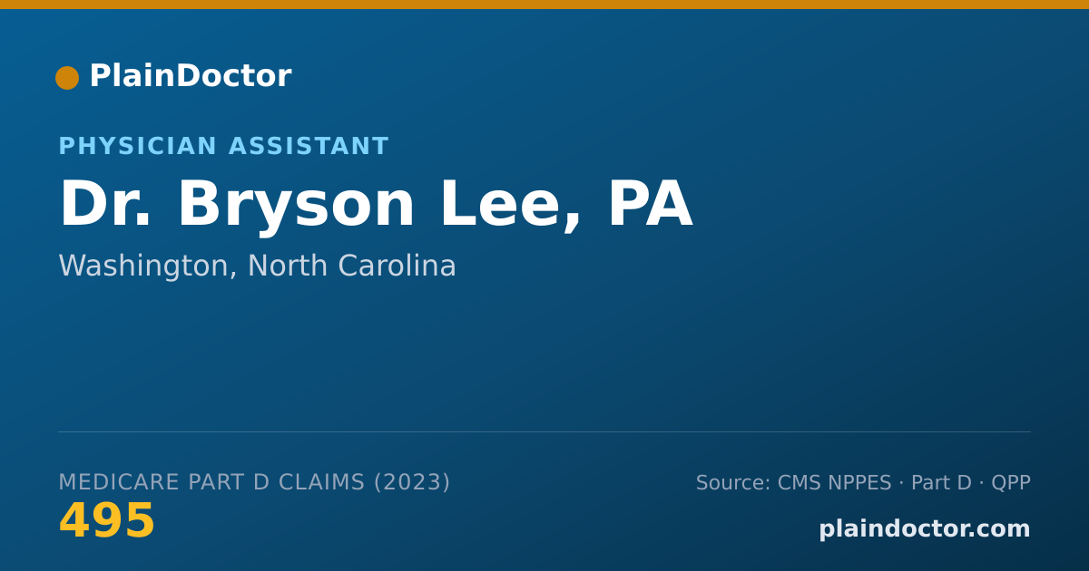 Shareable card for Bryson Lee, PA - Physician Assistant, Washington, NC