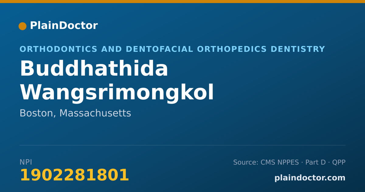 Shareable card for Buddhathida Wangsrimongkol - Orthodontics and Dentofacial Orthopedics Dentistry, Boston, MA