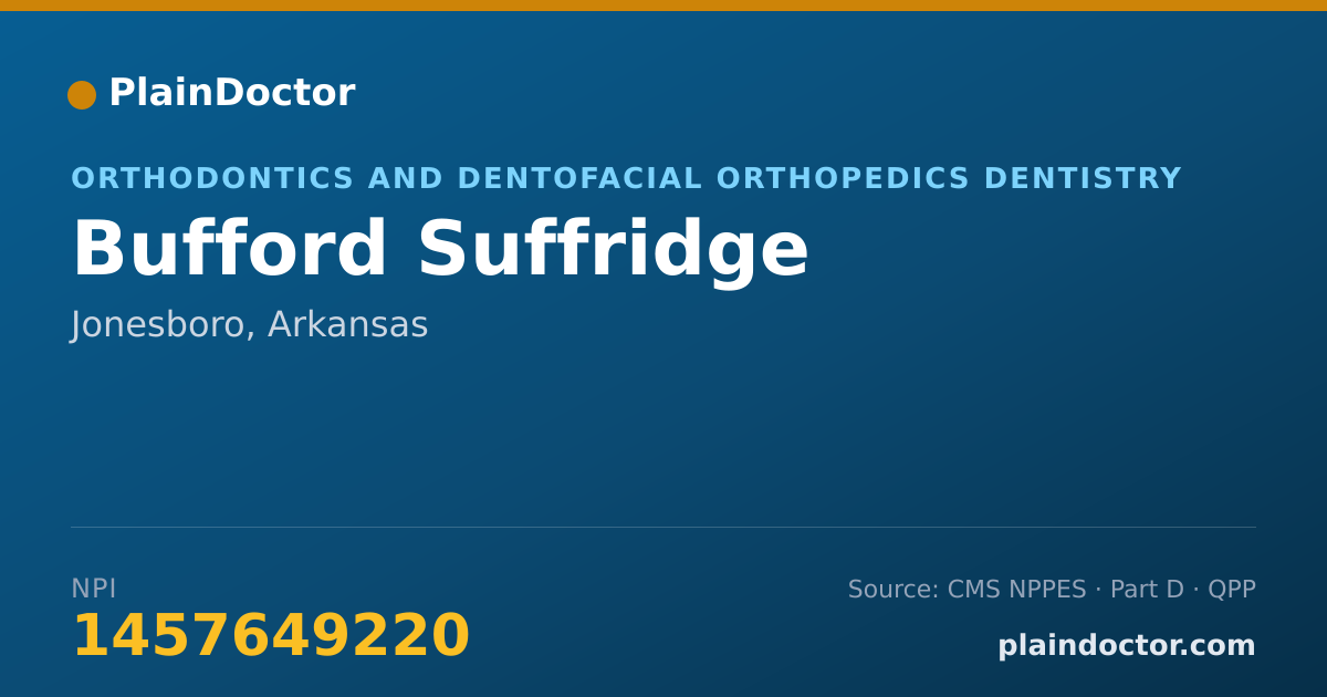 Shareable card for Bufford Suffridge - Orthodontics and Dentofacial Orthopedics Dentistry, Jonesboro, AR