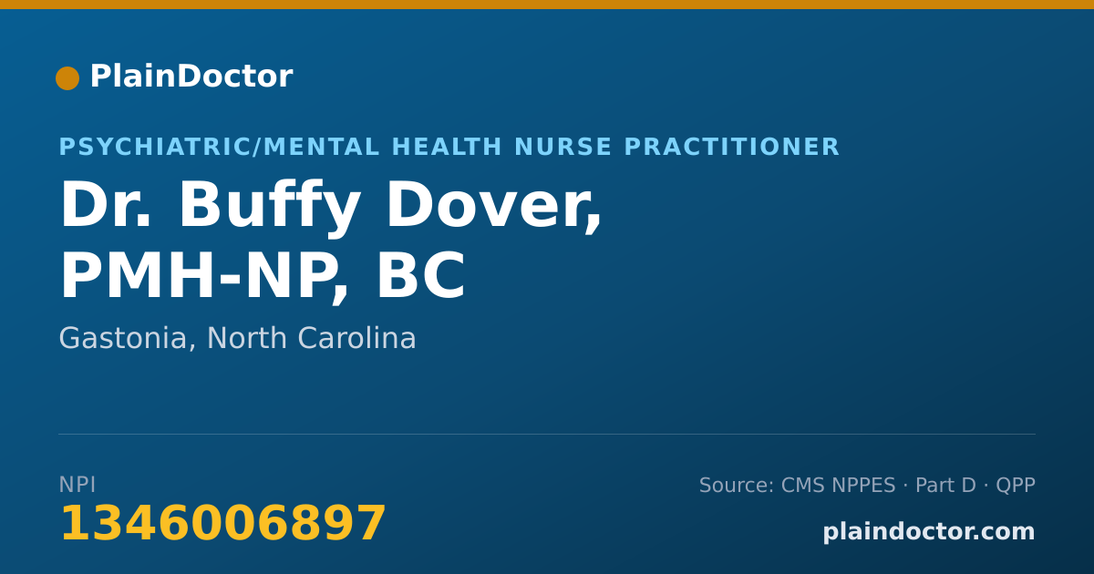 Shareable card for Buffy Dover, PMH-NP, BC - Psychiatric/Mental Health Nurse Practitioner, Gastonia, NC