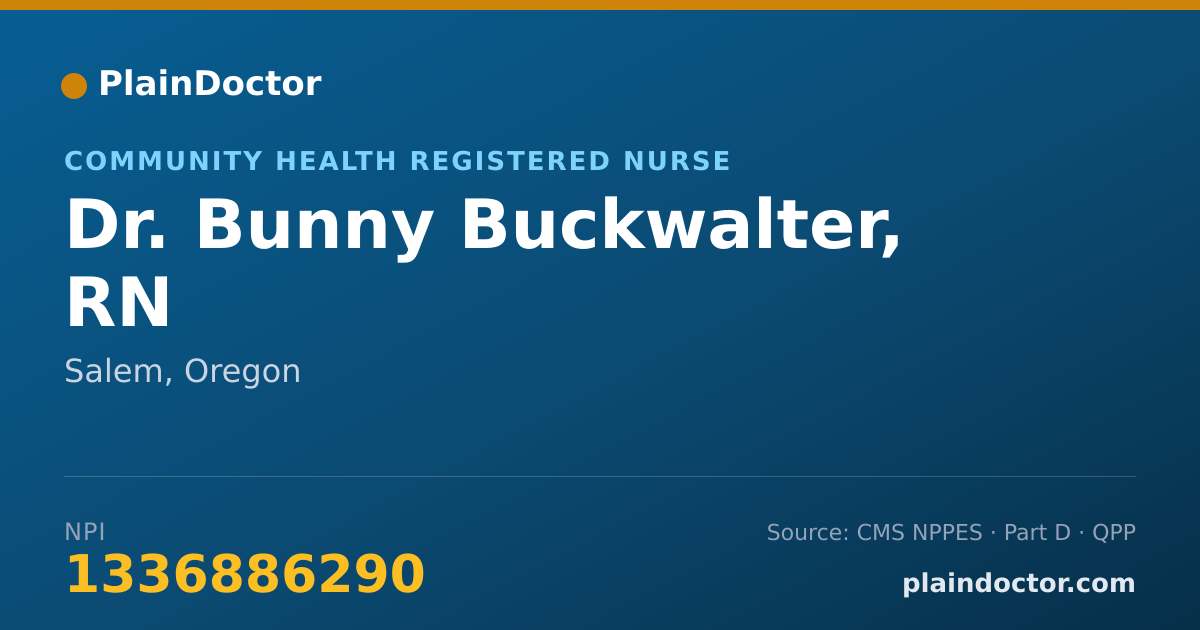 Shareable card for Bunny Buckwalter, RN - Community Health Registered Nurse, Salem, OR