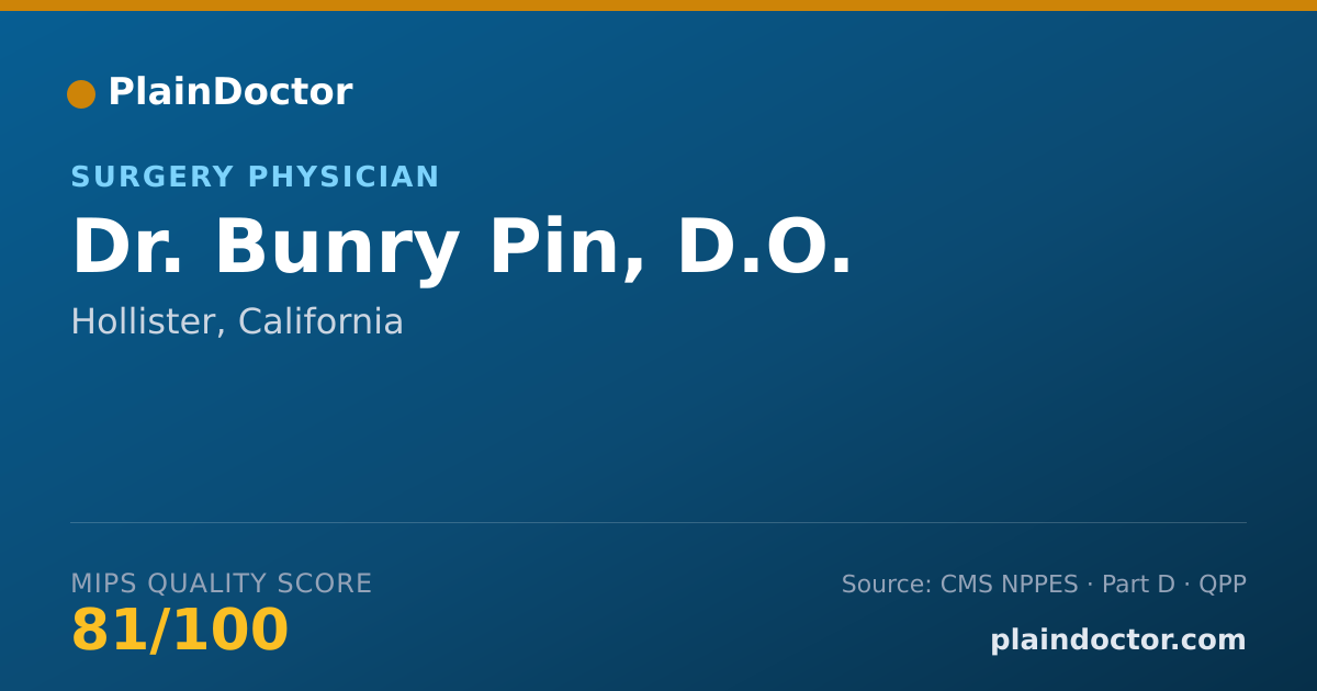 Shareable card for Bunry Pin, D.O. - Surgery Physician, Hollister, CA