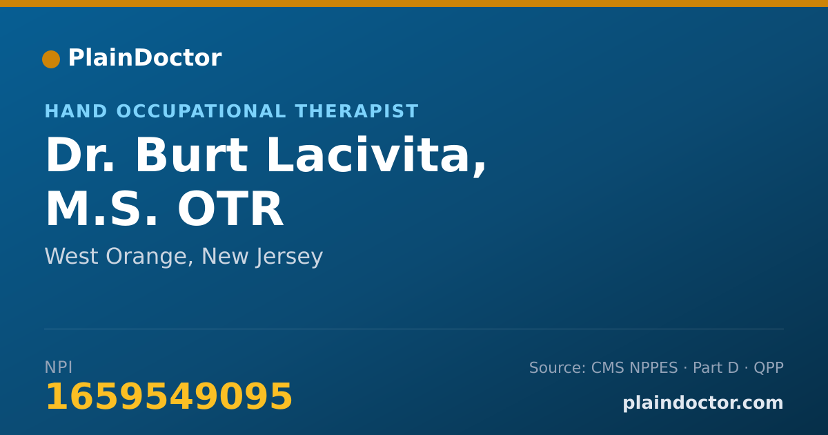 Shareable card for Burt Lacivita, M.S. OTR - Hand Occupational Therapist, West Orange, NJ