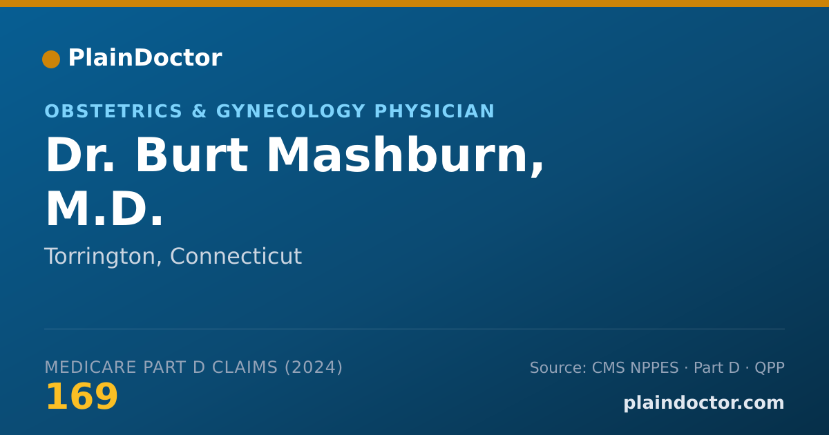 Shareable card for Burt Mashburn, M.D. - Obstetrics & Gynecology Physician, Torrington, CT