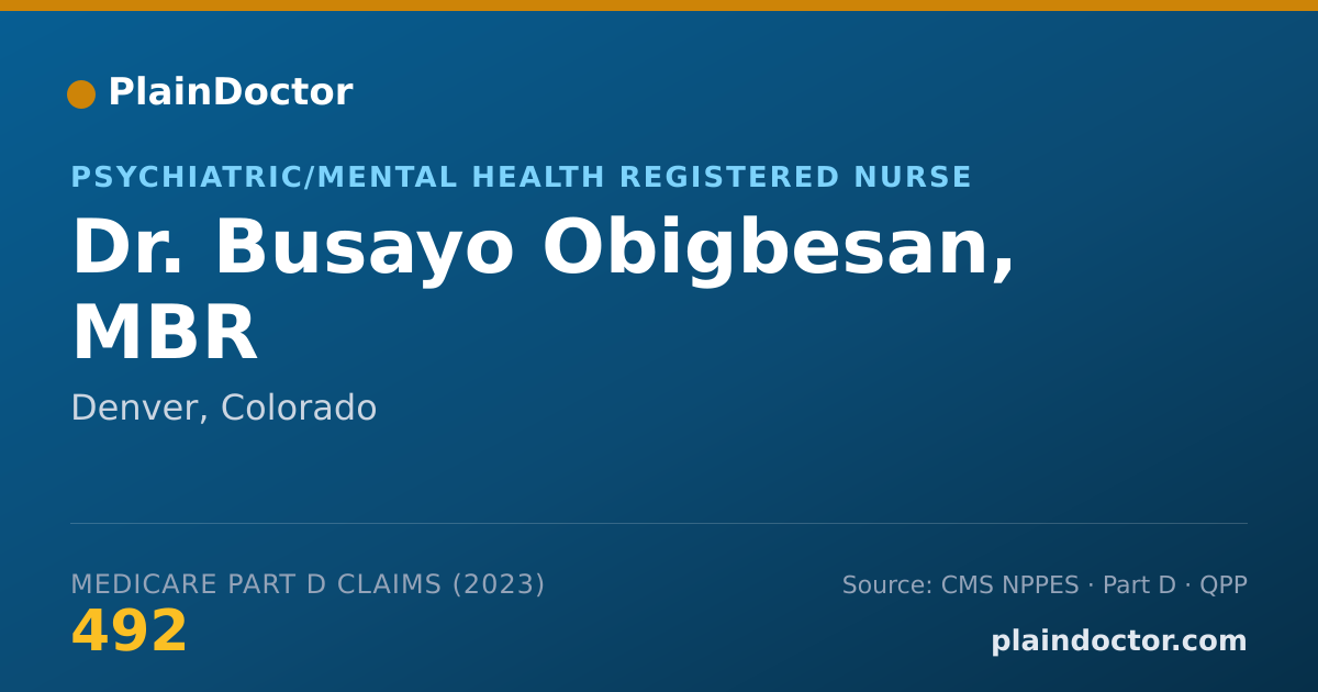 Shareable card for Busayo Obigbesan, MBR - Psychiatric/Mental Health Registered Nurse, Denver, CO