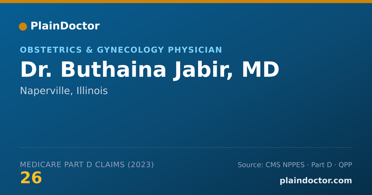 Shareable card for Buthaina Jabir, MD - Obstetrics & Gynecology Physician, Naperville, IL