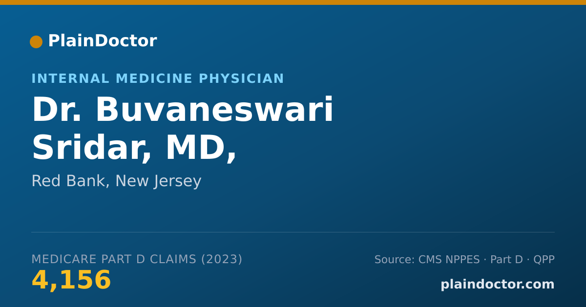 Shareable card for Buvaneswari Sridar, MD, - Internal Medicine Physician, Red Bank, NJ