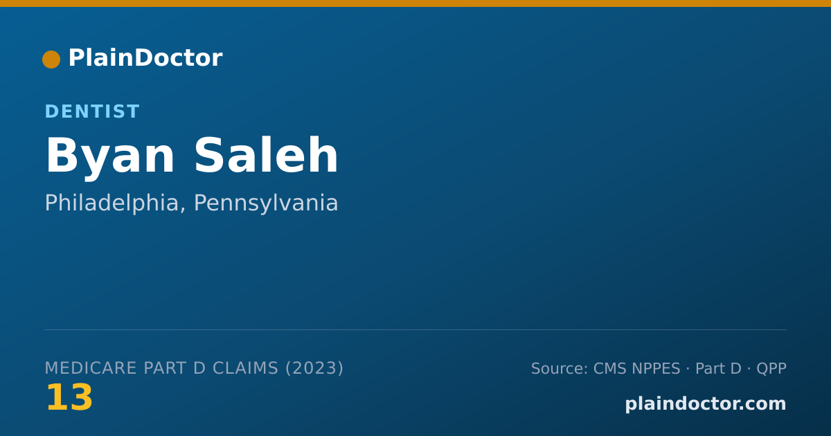 Shareable card for Byan Saleh - Dentist, Philadelphia, PA