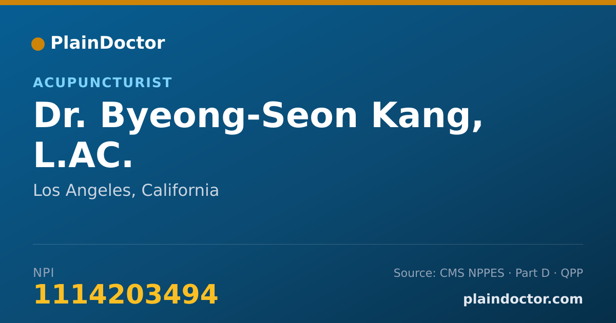 Shareable card for Byeong-Seon Kang, L.AC. - Acupuncturist, Los Angeles, CA