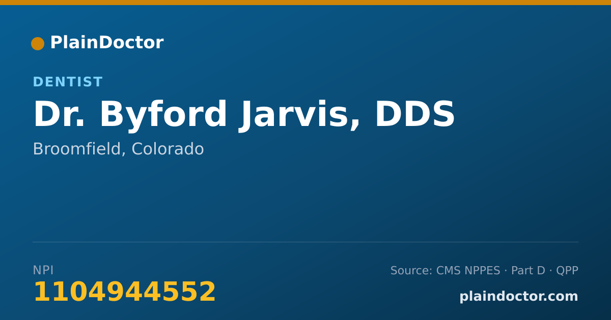 Shareable card for Byford Jarvis, DDS - Dentist, Broomfield, CO
