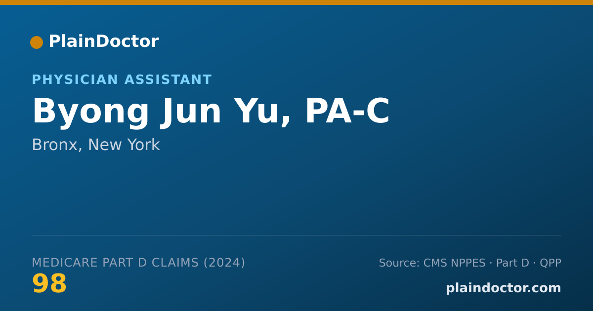 Shareable card for Byong Jun Yu, PA-C - Physician Assistant, Bronx, NY