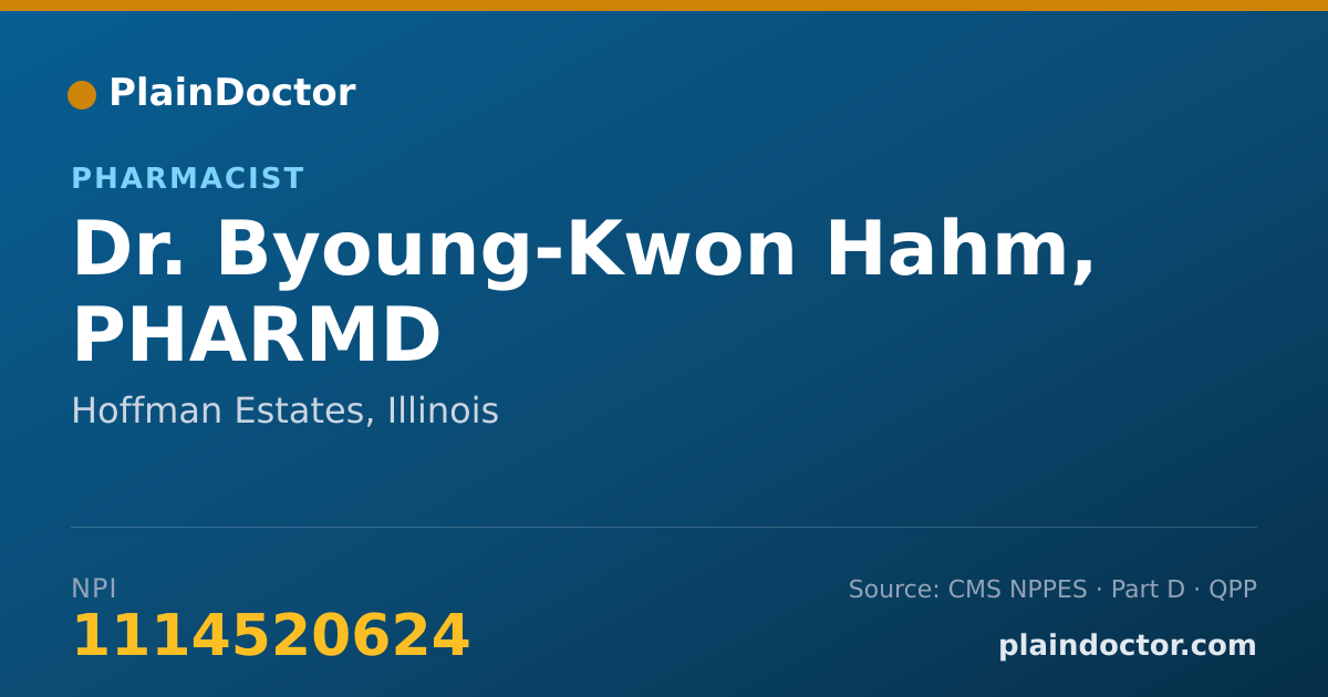 Shareable card for Byoung-Kwon Hahm, PHARMD - Pharmacist, Hoffman Estates, IL