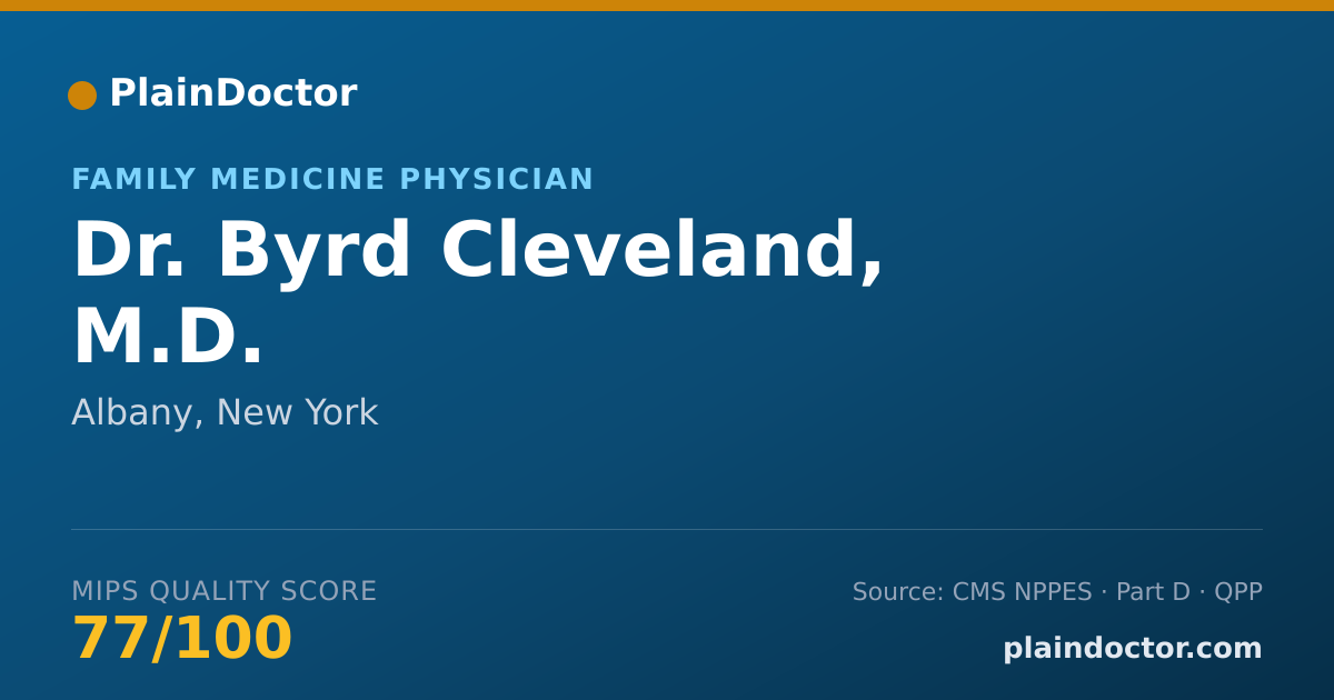 Shareable card for Byrd Cleveland, M.D. - Family Medicine Physician, Albany, NY