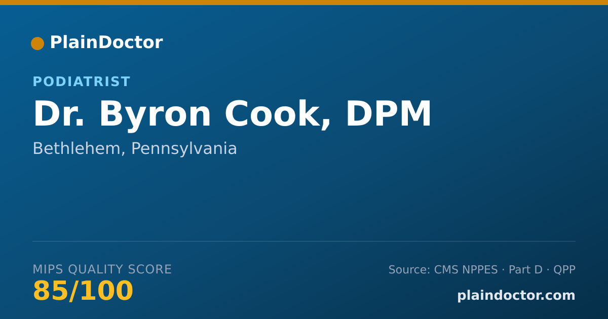 Shareable card for Byron Cook, DPM - Podiatrist, Bethlehem, PA