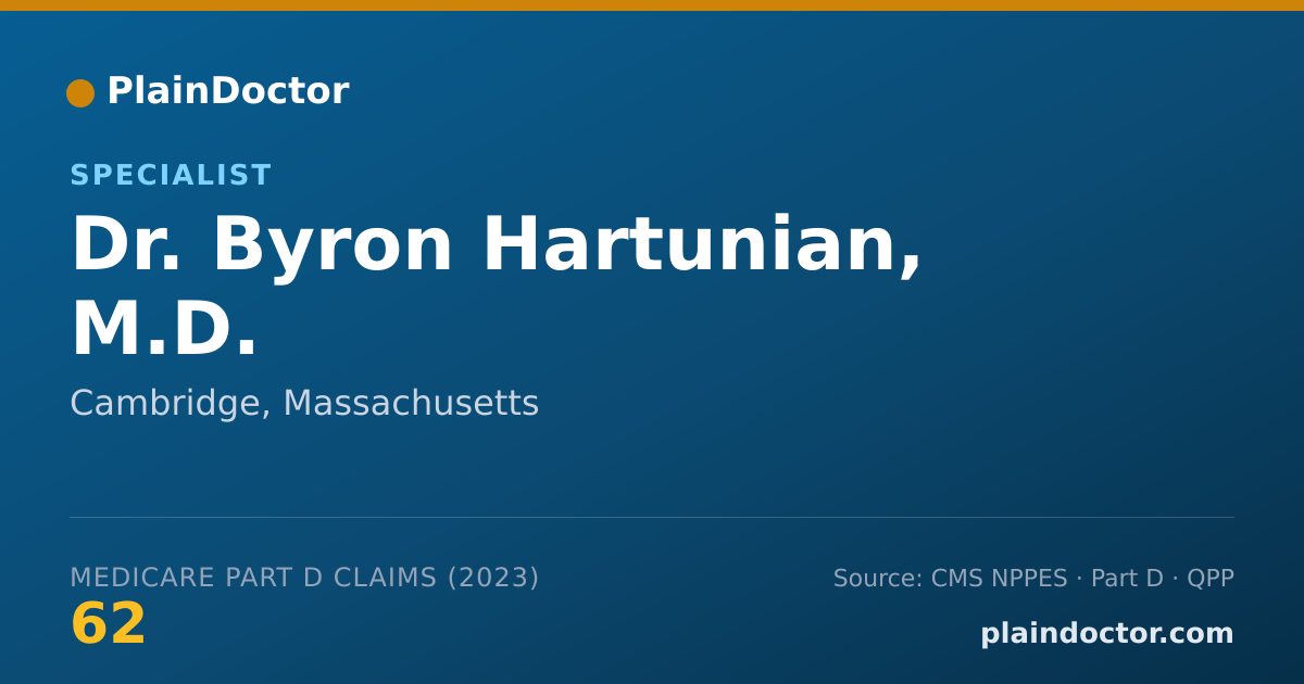 Shareable card for Byron Hartunian, M.D. - Specialist, Cambridge, MA