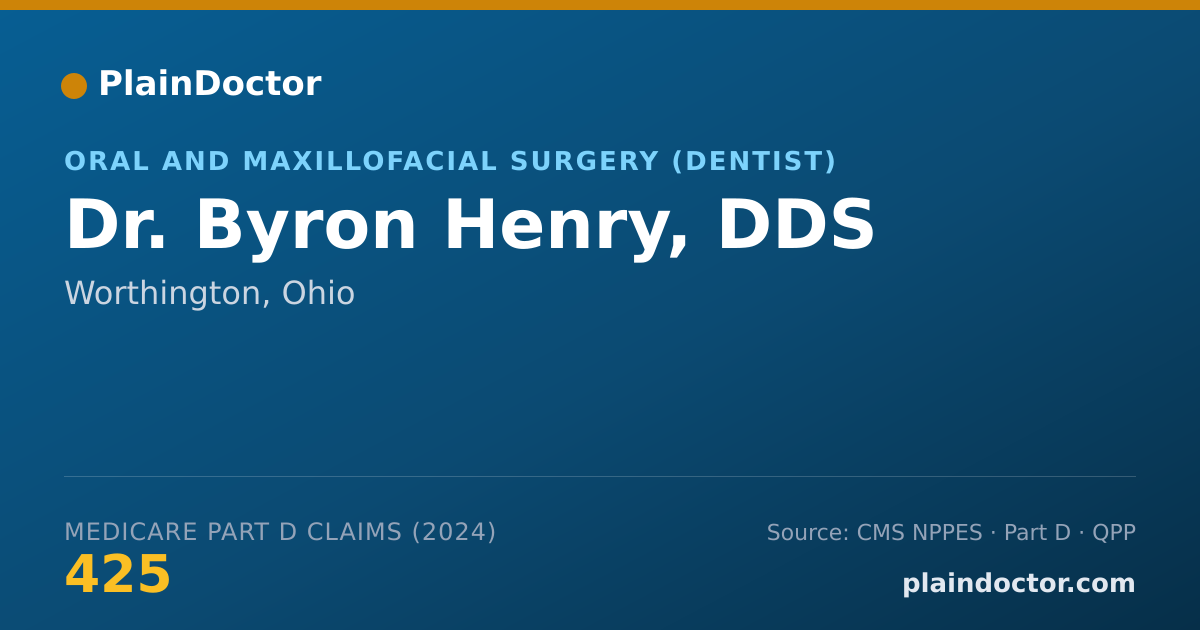 Shareable card for Byron Henry, DDS - Oral and Maxillofacial Surgery (Dentist), Worthington, OH