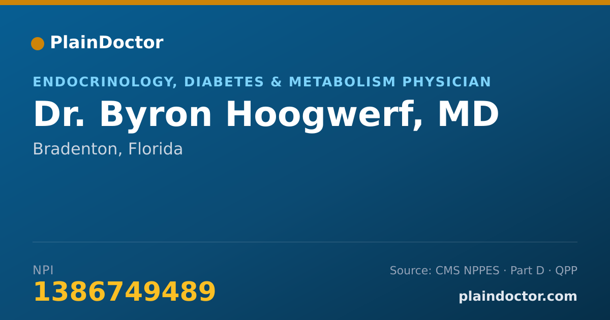 Shareable card for Byron Hoogwerf, MD - Endocrinology, Diabetes & Metabolism Physician, Bradenton, FL